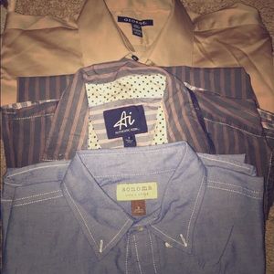 3 small long sleeve polo shirts